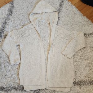Aerie Cream Hooded Cardigan